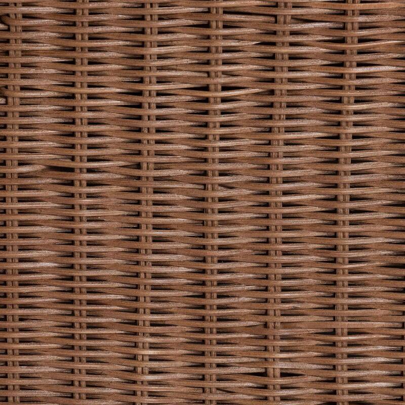 Detta Natural Rattan 3-Piece Living Room Set - Handwoven Wicker Lounge Seating with Scalloped Skirt Base and Rolled Arms