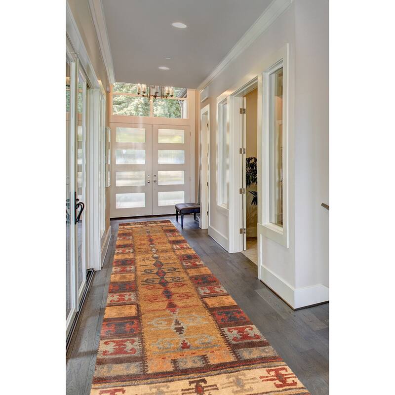 ECARPETGALLERY Hand-knotted Opulence Light Brown Wool Rug - 2'7 x 9'10