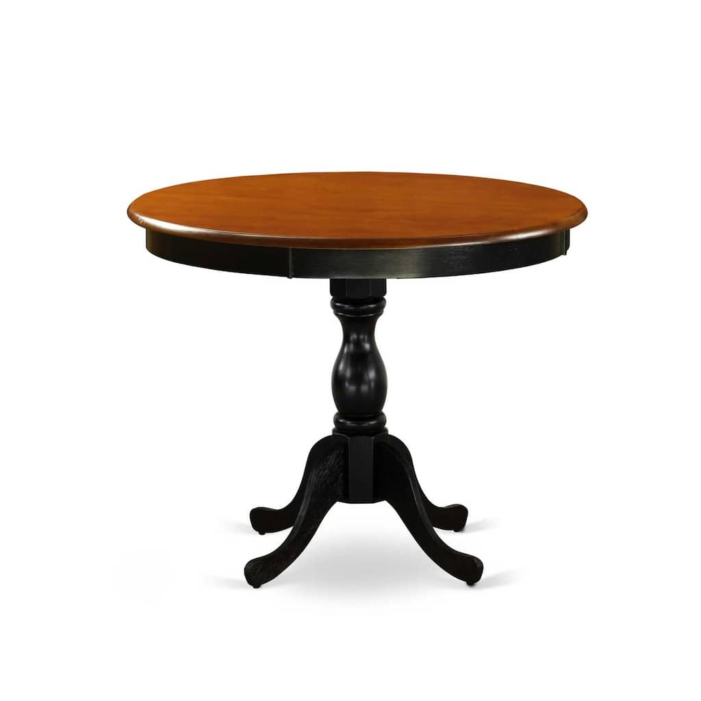 HomeStock 5-Piece Black and Cherry Finish Solid Wood Top Dining table with 4 Chairs