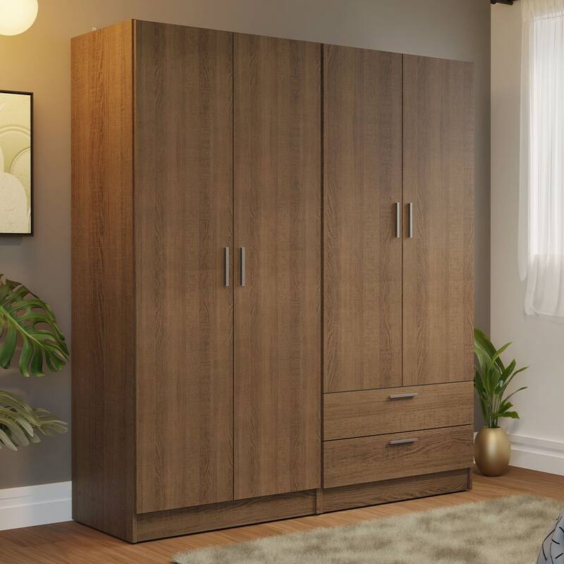 MADESA 4 Doors 2 Drawers Wardrobe Set