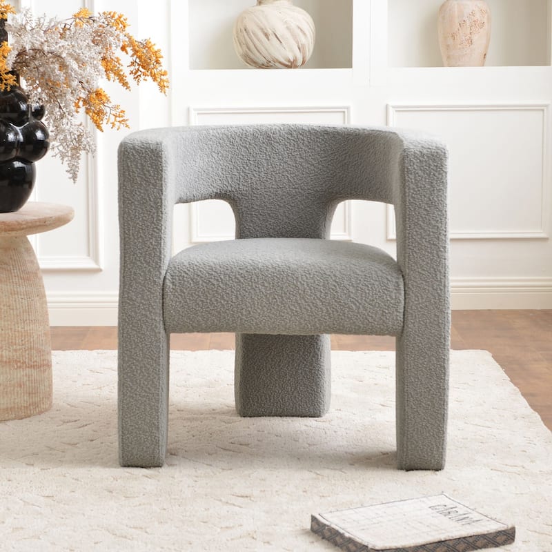 KINWELL 28" Wide Boucle Upholstered Square Armchair