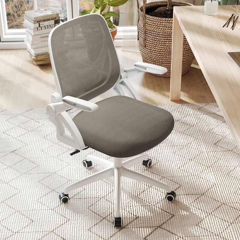 Costway Mesh Office Chair with Lumbar Support & Flip-up Arms Rolling - See Details