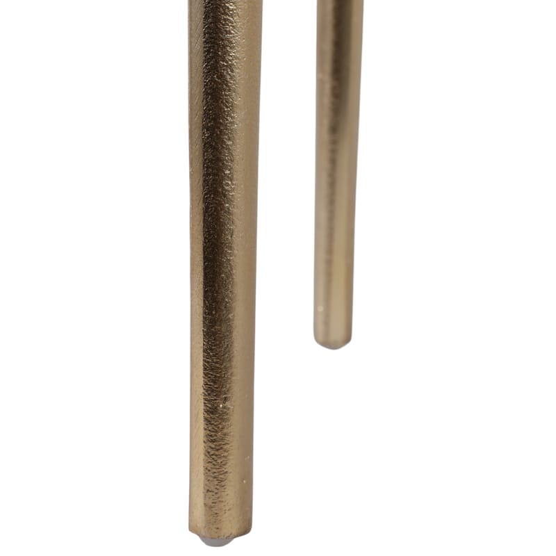 Metal Accent Tables Sculpted Base Textured Round Tops (Set of 2) - 13" x 13" x 23"