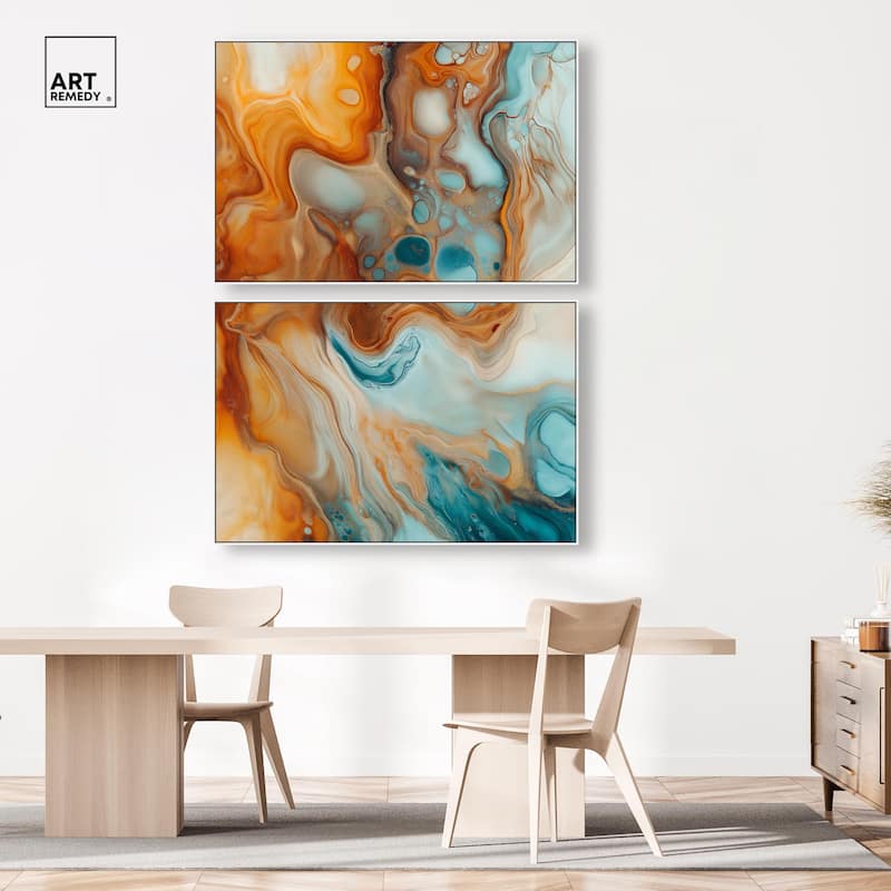 Marbled Flow Canvas Set of 2 by Art Remedy