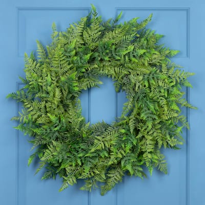Fern Artificial Spring Twig Wreath - 28"