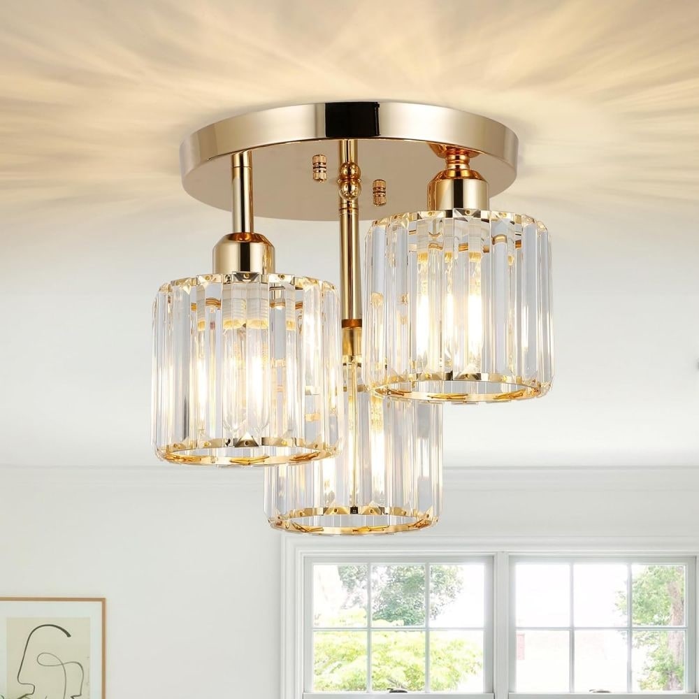 Semi flush crystal ceiling lights best sale