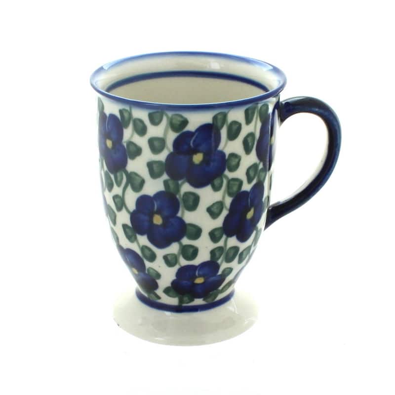 Blue Rose Polish Pottery 14C WR Unikat Pedestal Mug