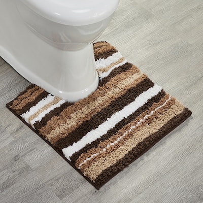 Better Trends Bath Rug 100% Polyester Super Absorbent Anti-Skid TPR Backing Bathroom Rug For Shower,Sink Mats Griffie Collection