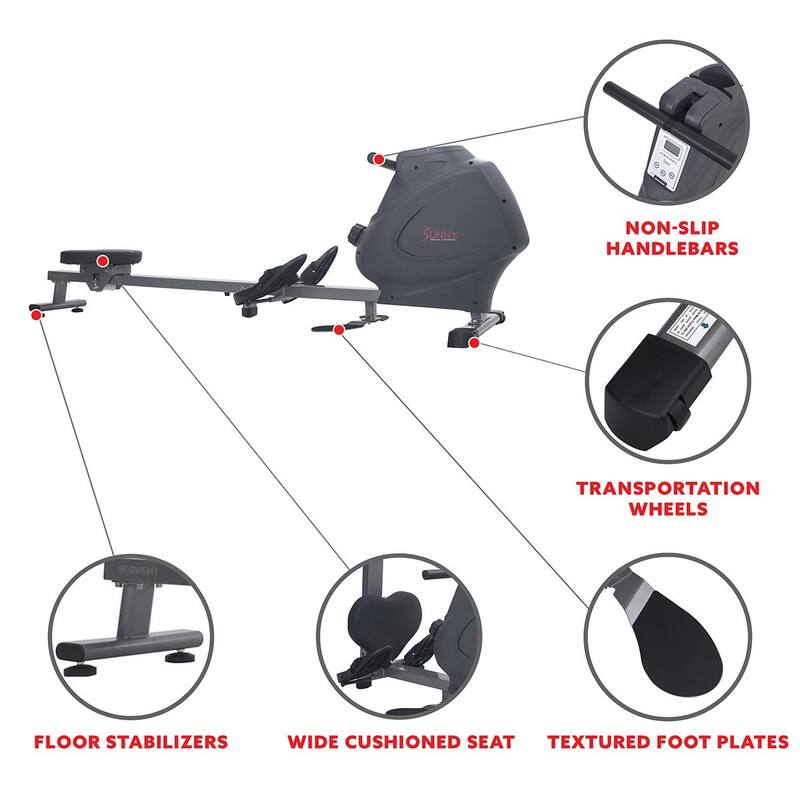 Sunny Health Fitness Multifunction Magnetic Rowing Machine - SF-RW5941