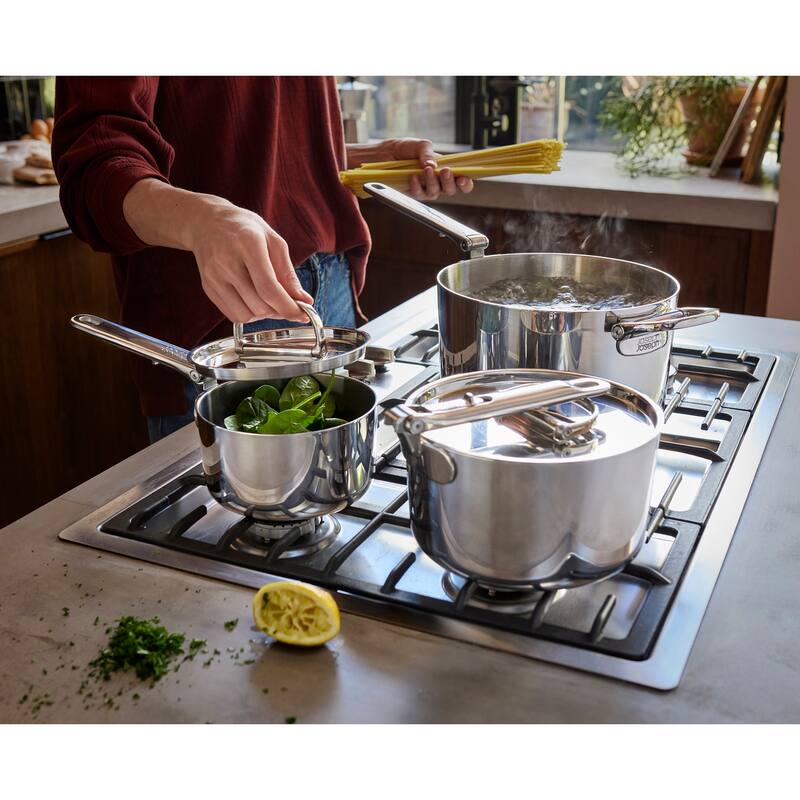 Joseph Joseph Space Steel 6-piece Stainless Steel Saucepan Set with Folding Handles