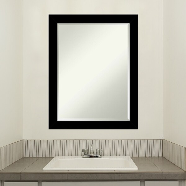 Brushed Beveled Framed Bathroom Vanity Wall Mirror - Brushed Black