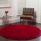preview thumbnail 18 of 86, SAFAVIEH Bahija Handmade Luxe Shaggy 3 inch-thick Area Rug 6' x 6' Round - Red