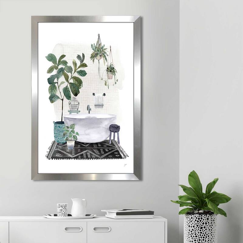 "Courtyard Bath No Cat Neutral (Vertical)" Print on Acrylic
