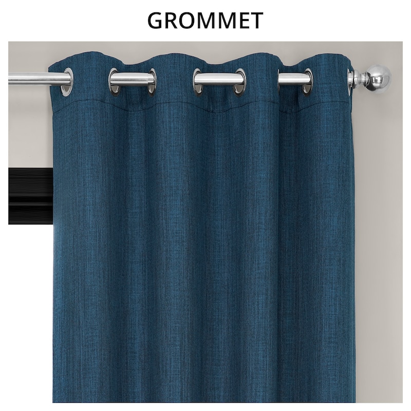 Exclusive Fabrics Grommet Textured Faux Linen Room Darkening Curtains for Bedroom & Living Room Curtains (1 Panel)
