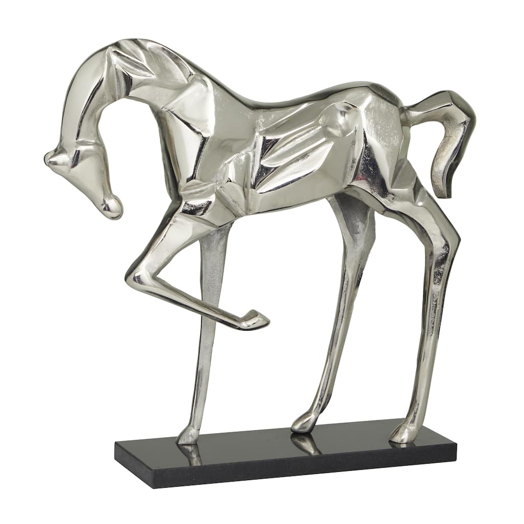 Aluminum Metal Horse Decorative Sculpture - Silver, Gold, Black - Roche River Decor