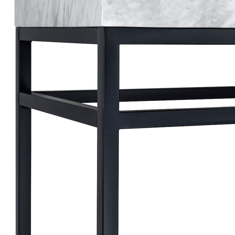 TEHOME Hussin 30'' Free-standing Single Bathroom Vanity with Carrara Marble Vanity Top