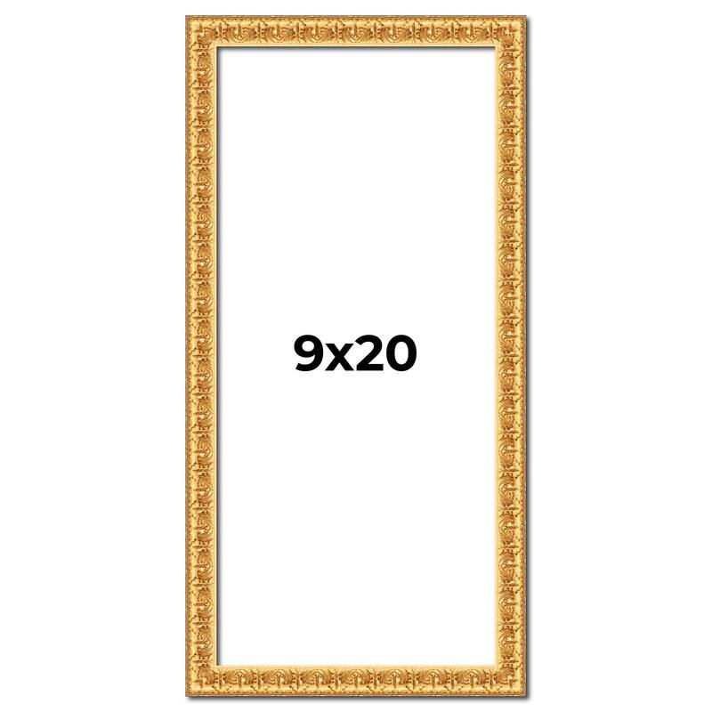 9x20 Frame Gold Real Wood Picture Frame Width 1 inches | Interior