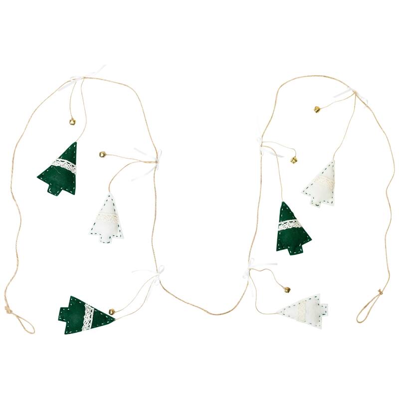 Mini Plush Trees with Jingle Bells Christmas Garland - 5.75'