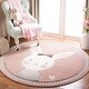 preview thumbnail 20 of 36, SAFAVIEH Carousel Kids Codrina Bunny Rug 3' Round - Pink/Ivory