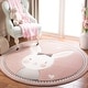 preview thumbnail 9 of 36, SAFAVIEH Carousel Kids Njomeza Bunny Rug Pink/Ivory - Round - 3'