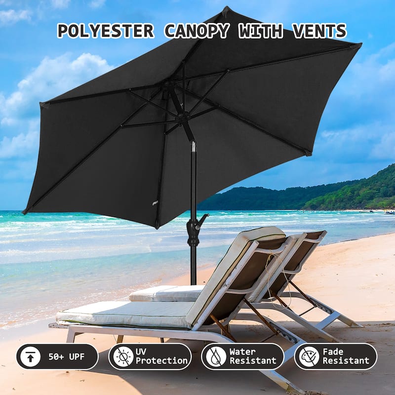 Ainfox 7.5ft Patio Umbrella with Base Outdoor Umbrella