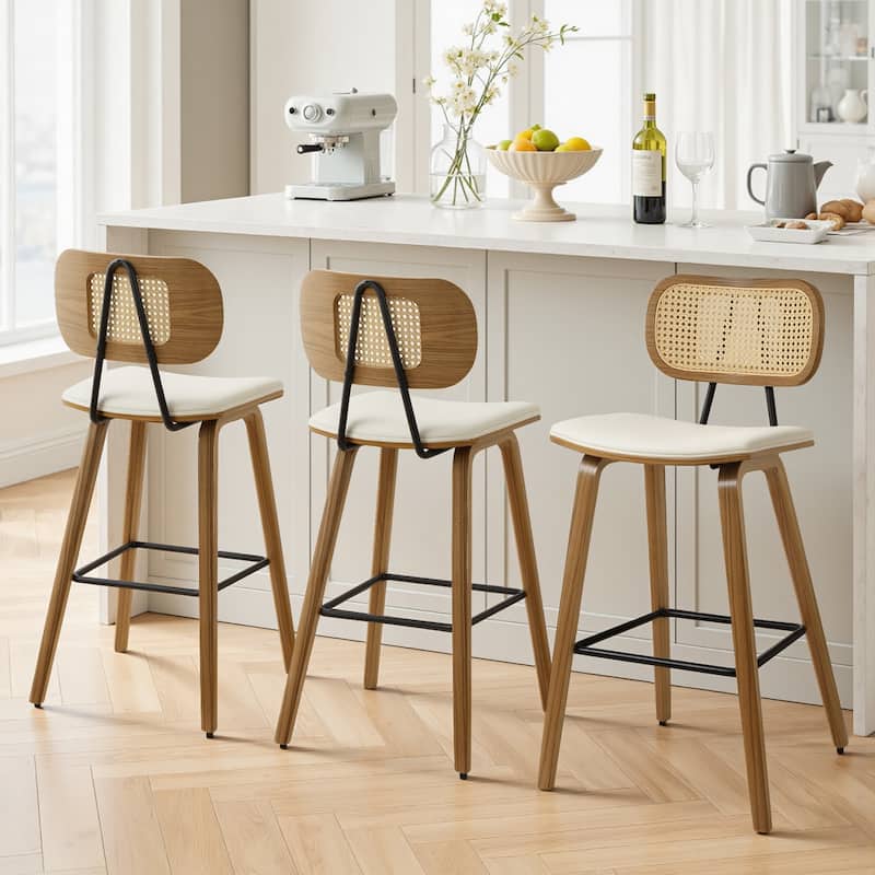 26-Inch Upholstered Counter/ Bar Stools Set of 2 or 3 - 35.1"H x 17.7"W x 19.5"D