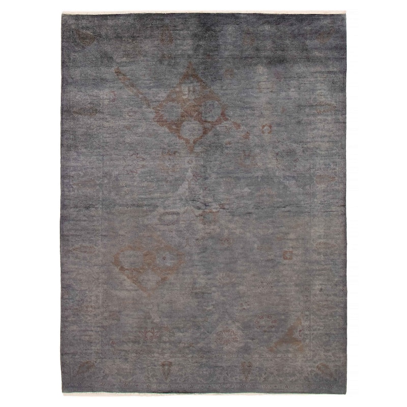ECARPETGALLERY Hand-knotted Vibrance Grey Wool Rug - 5'11 x 8'0 - Grey - 5'11 x 8'0