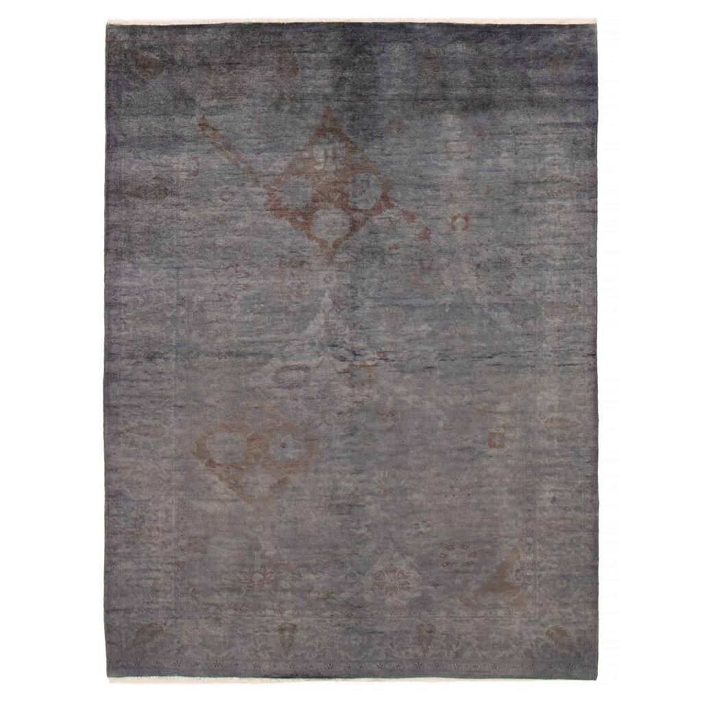 ECARPETGALLERY Hand-knotted Vibrance Grey Wool Rug - 5'11 x 8'0