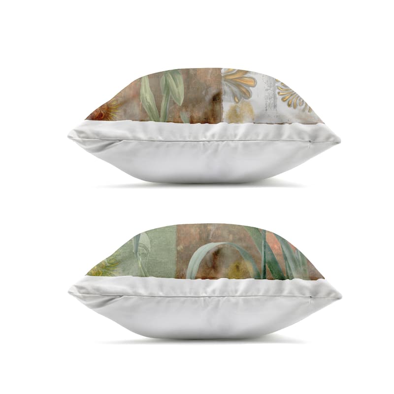 Stupell Lilies & Vintage Tile Patterns Printed Outdoor Throw Pillow Design by Sasha (Set of 2)