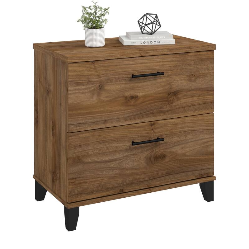 Bush Furniture Somerset 2 Drawer Lateral File Cabinet with Storage - Fresh Walnut
