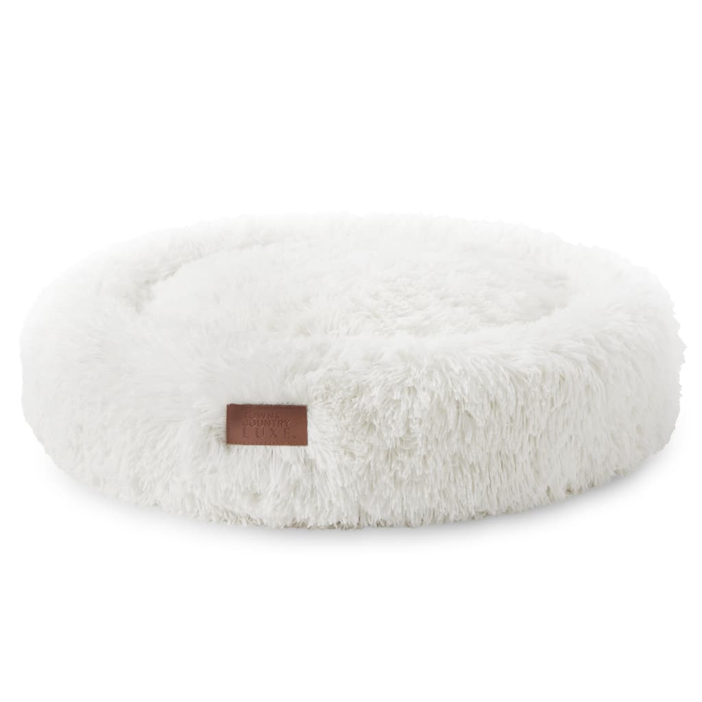TOWN & COUNTRY LUXE CuddleTown Fuzzy Solid Donut Pet Bed Brown Round Bed