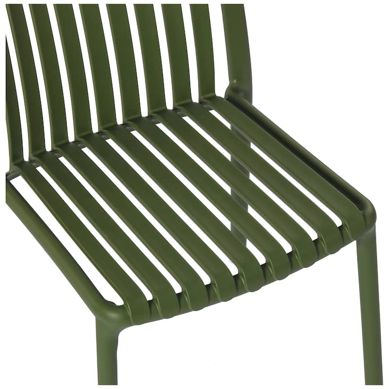 Frond and Form Outdoor Patio Stacking Dining Side Chair (Set of 2)