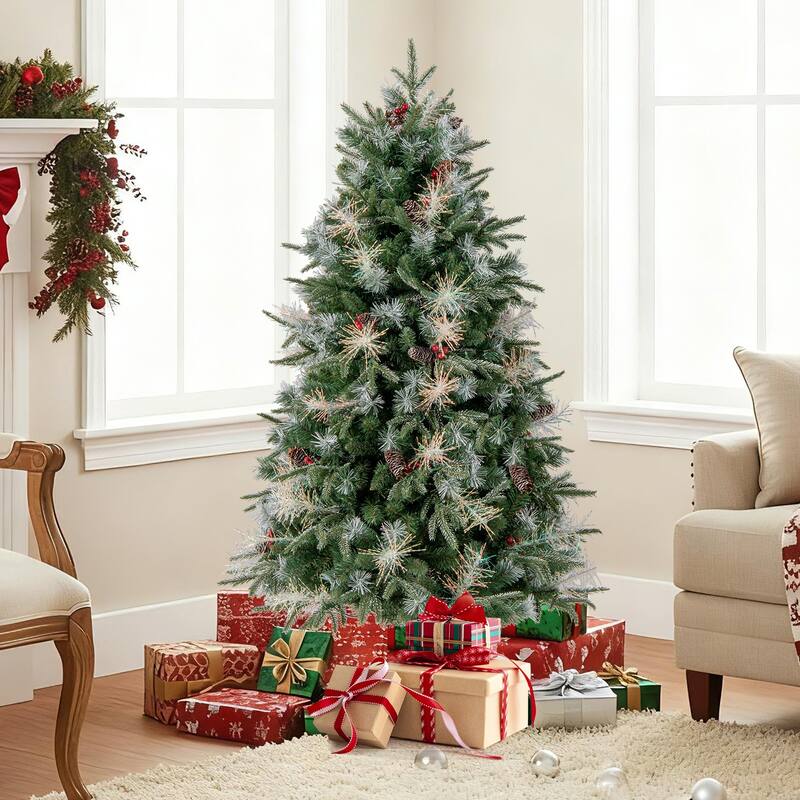 Costway 5/6/7 FT Artificial Christmas Tree with 602/806/1072 Branch - Green - See Details