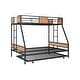 preview thumbnail 9 of 16, Metal Bunk Bed Twin over Full Size with Trundle for 3, Heavy-duty Metal Bedframe with Guard Rails,Triple Metal Bunk Bed Frame