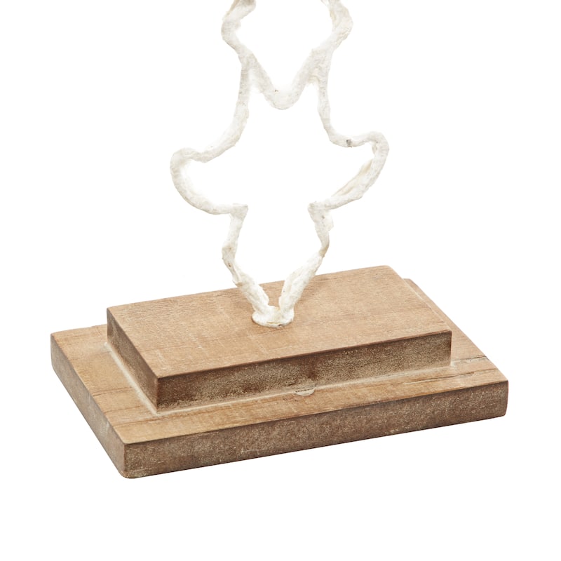 Brown Fir Contemporary Sculpture Cross (Set of 2) - S/2 13", 12"H