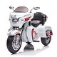 preview thumbnail 1 of 33, Three-Wheel Kids Motorcycle with Music Player, Dual Seats, and Storage Trunk White