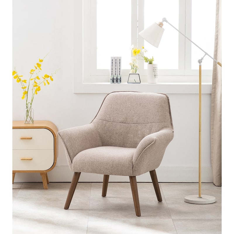 Porthos Home Llya Accent Chair, Fabric Upholstery, Rubberwood Legs