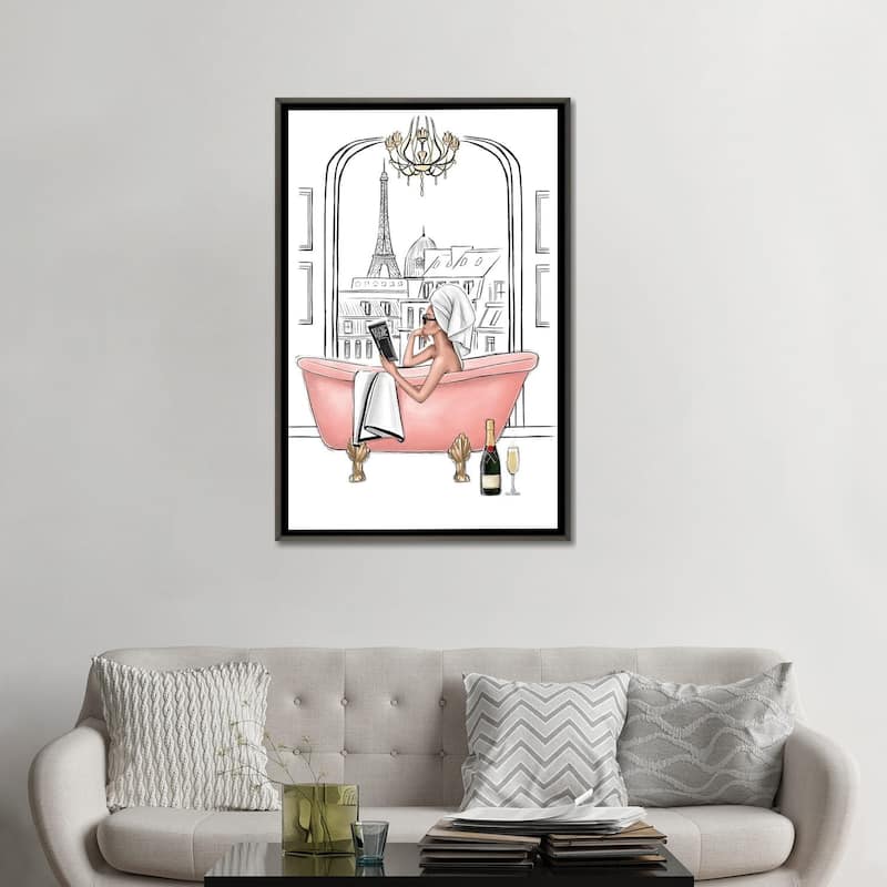 iCanvas "Relax In Bathroom In Paris" by LaLana Arts Framed