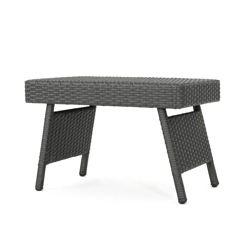Salem Wicker Outdoor Folding Side Table by Christopher Knight Home