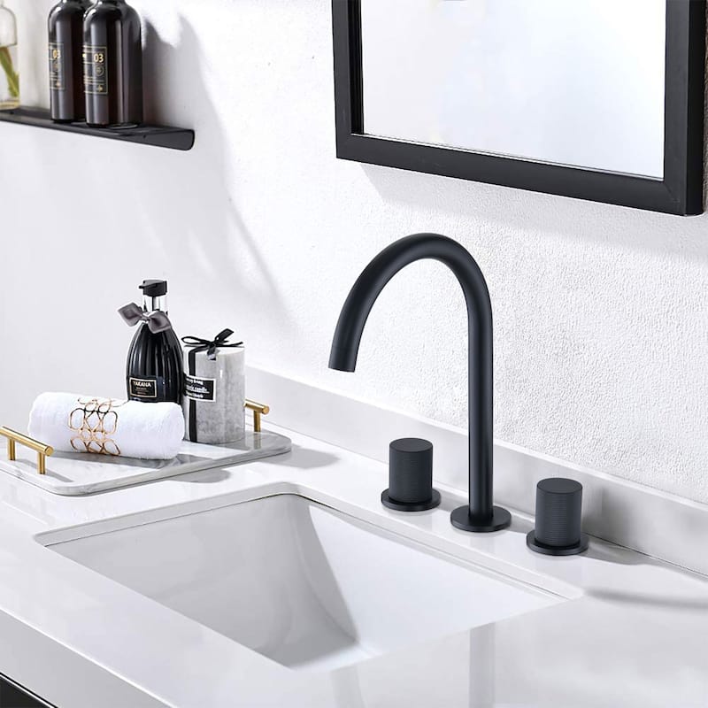 Widespread Double Handle Bathroom Faucet with Swivel Spout