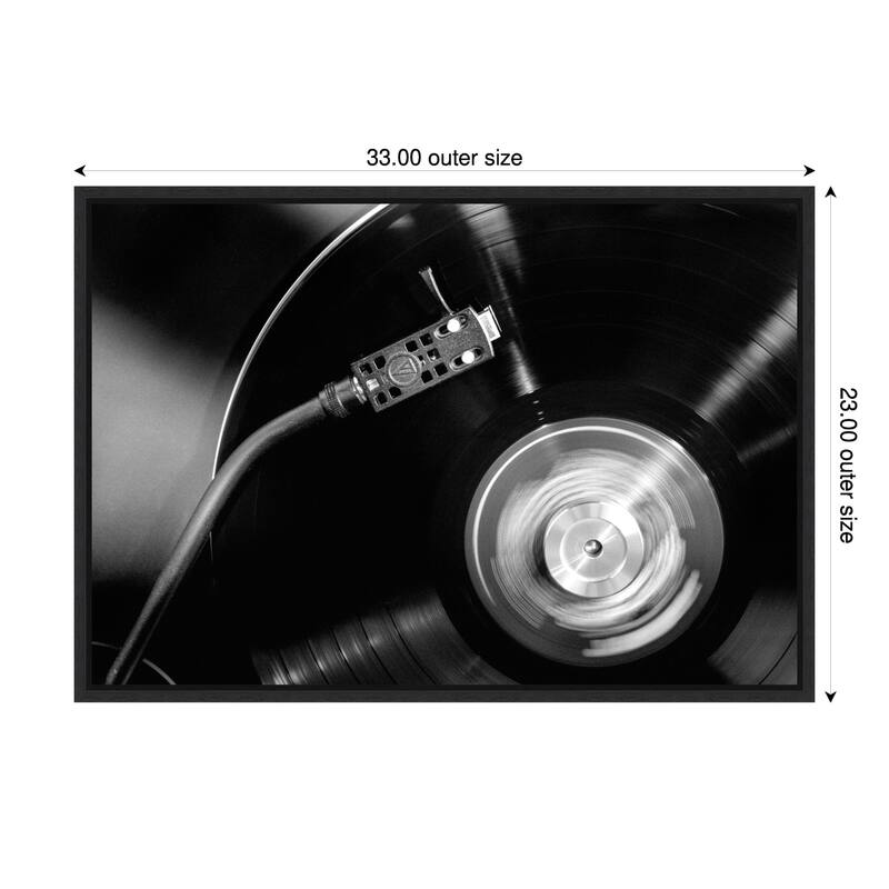 Vinyl No. 2 by Pictufy Studio III (33 x 23 in.), Framed Canvas Wall Art Print