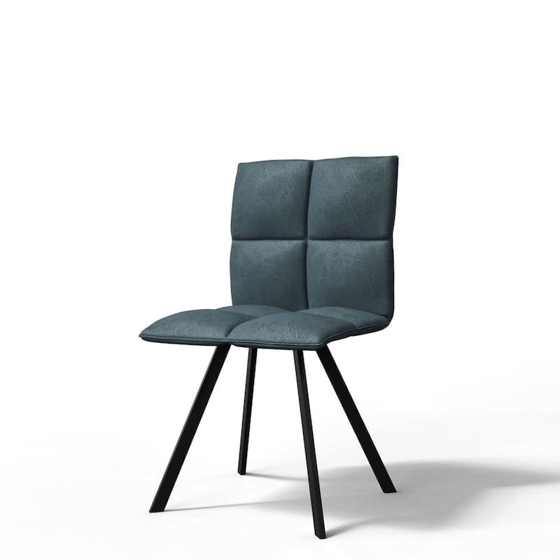 LeisureMod Wesley Modern Dining Chairs - Set of 2 Faux Leather Accent Chairs with Metal Legs for Home Kitchen or Dining Room