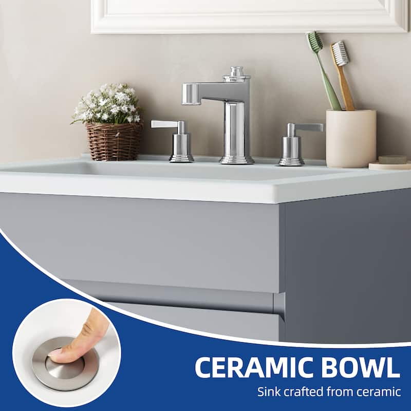 Moasis 24 Inch Bathroom Vanity with Undermount Sink and Soft Close Door Modern Design