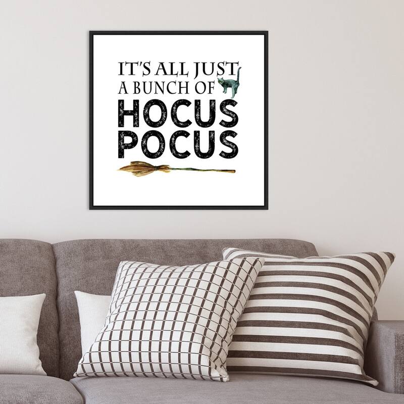 Amanti Art Just a Bunch of Hocus Pocus Broom Framed Canvas Wall Art