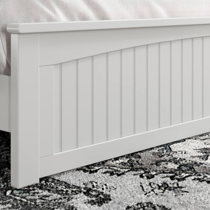 Naples Solid Wood Low Profile Platform Bed with Matching Footboard