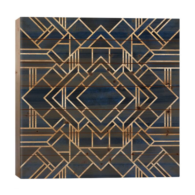 Art Deco III Print On Wood by Elisabeth Fredriksson - Multi-Color - 26x26x1.5