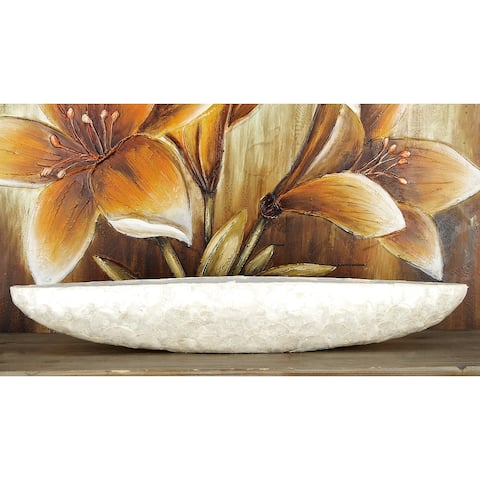 White Polystone Coastal Decorative Bowl 6 x 36 x 6