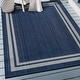 preview thumbnail 98 of 98, World Rug Gallery Border Indoor/Outdoor Flat Woven Area Rug 4' x 6' - Navy