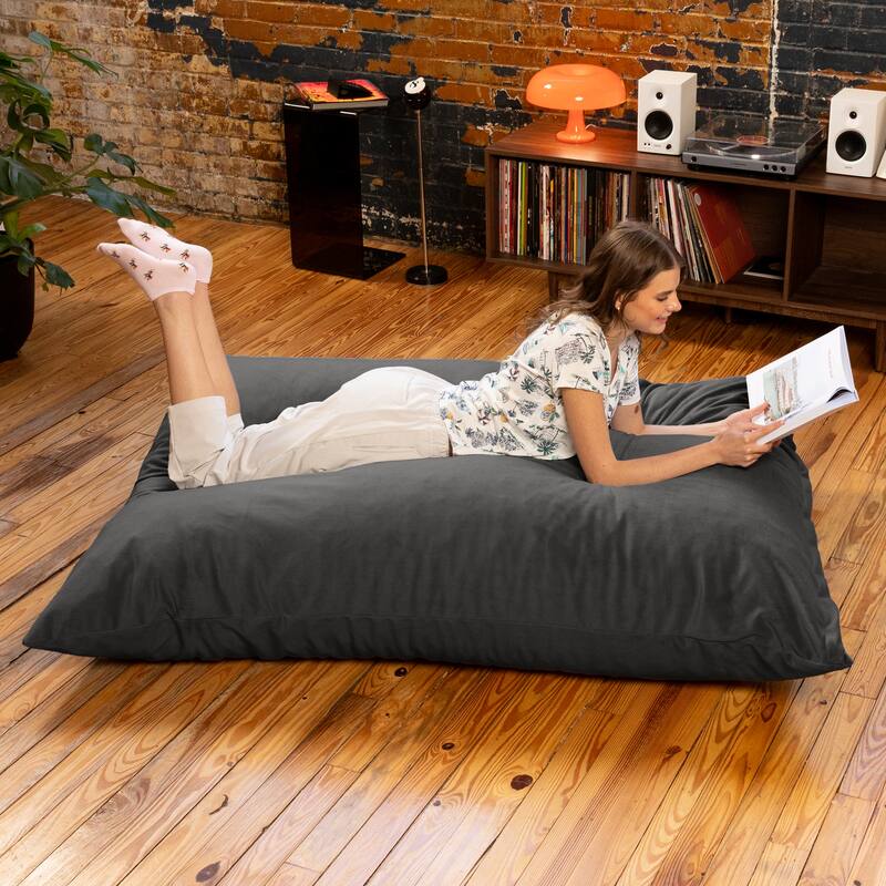 Pillow Saxx Bean Bag Rocking Chair - Elegant Oversized Rocker with Modern Wood Frame