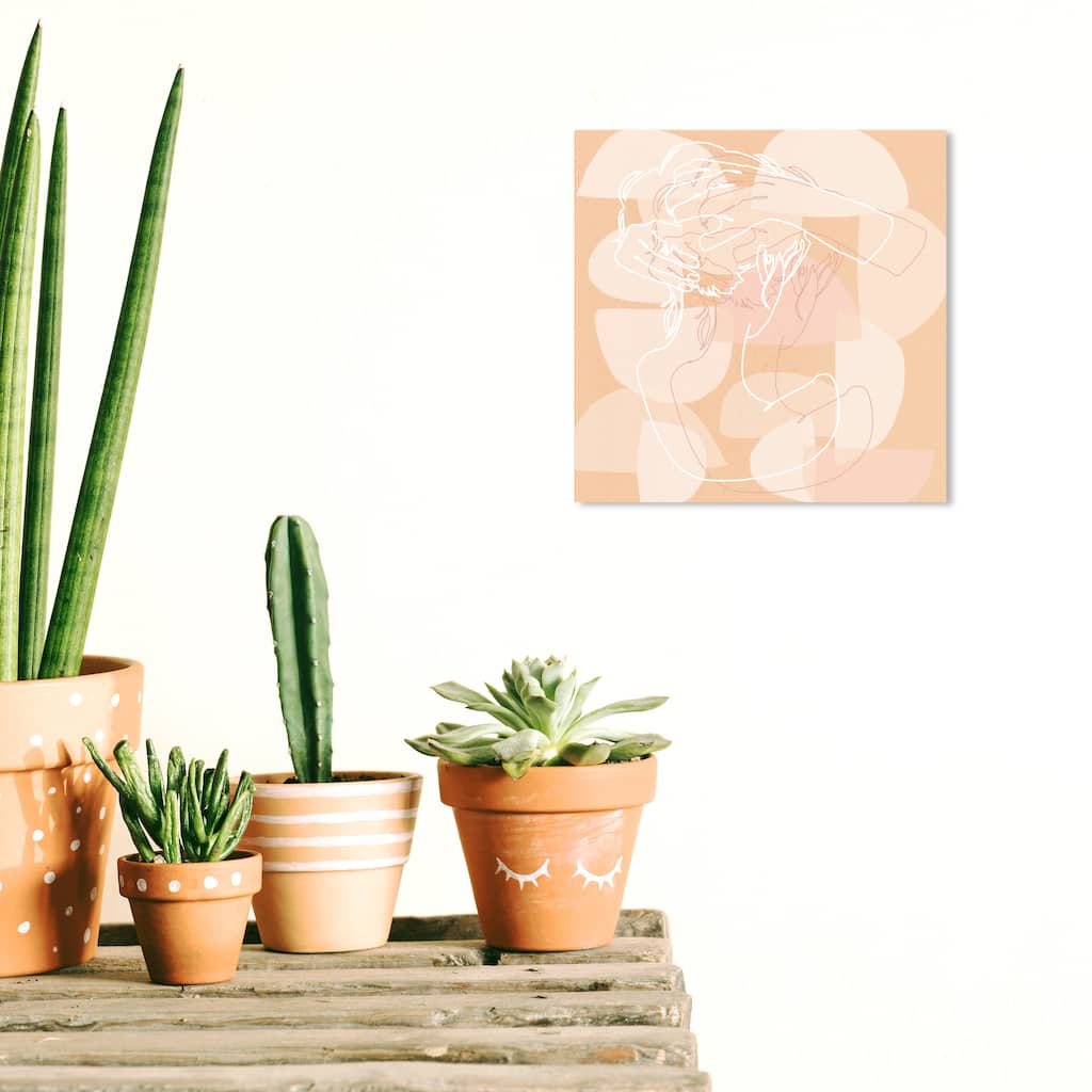 Wynwood Studio Canvas Abstract Tan Daydreams Pink and Light Pink Modern & Contemporary Wall Art Canvas Print